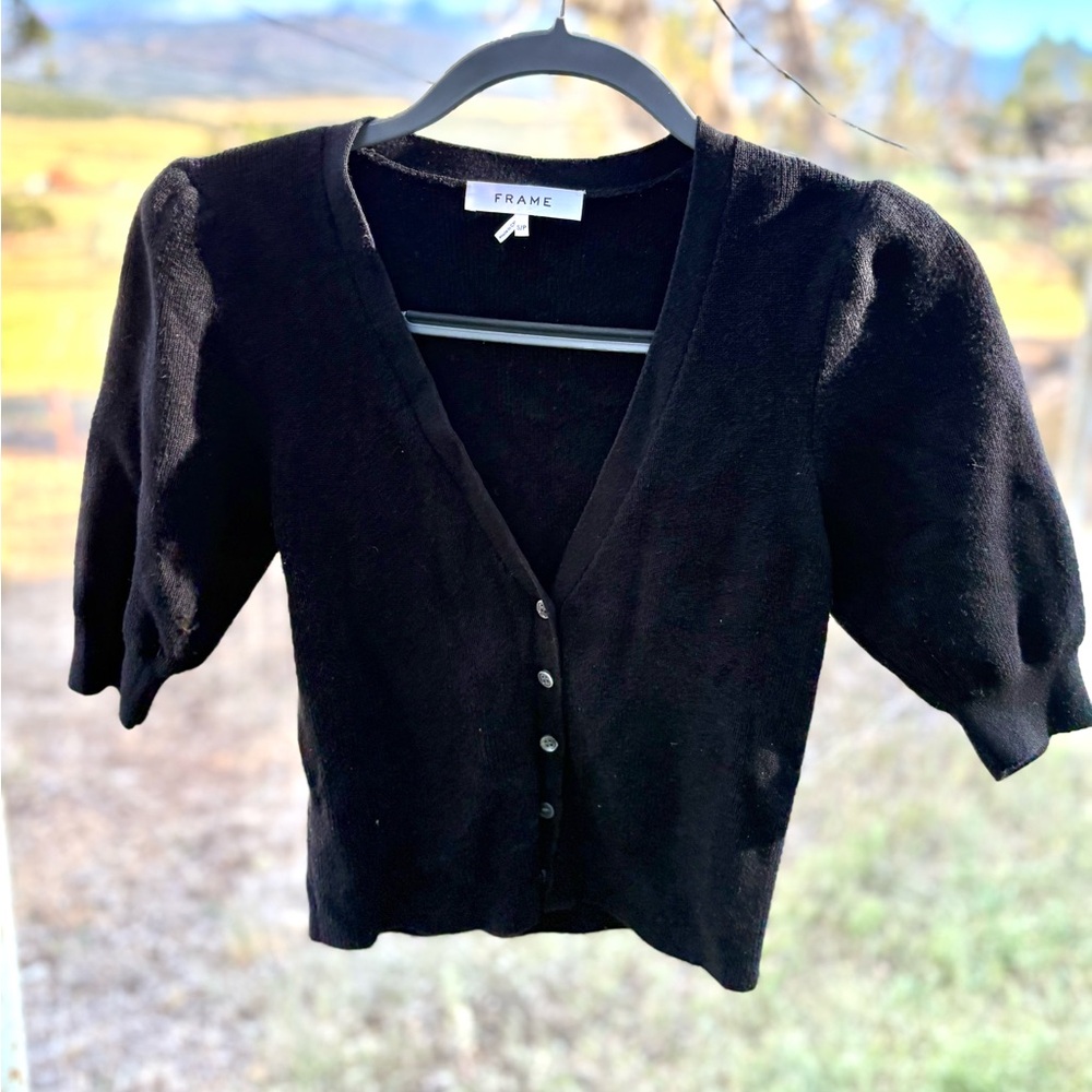Frame Denim Women's Classic Black Cardigan